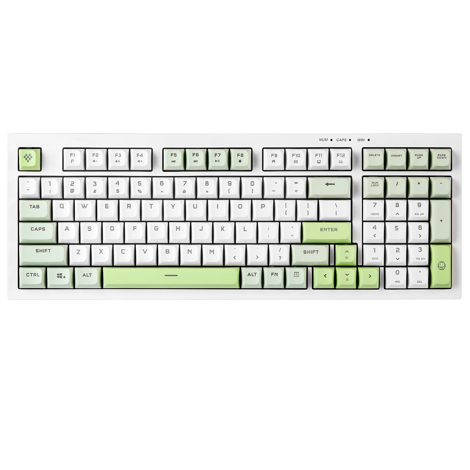 YUNZII D98 White Wired RGB Membrane Keyboard