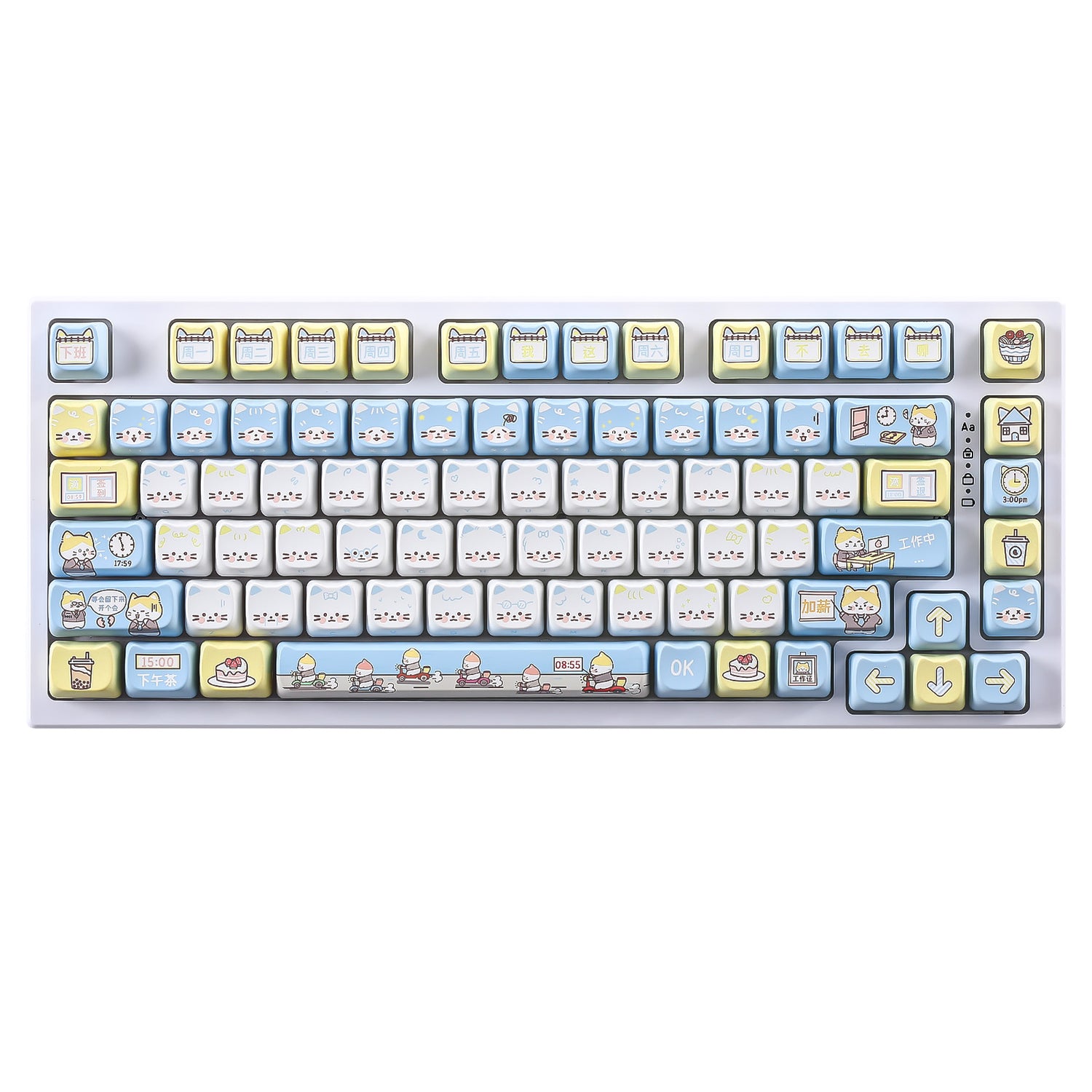 YUNZII Working Kitten MAO Profile Keycap Set