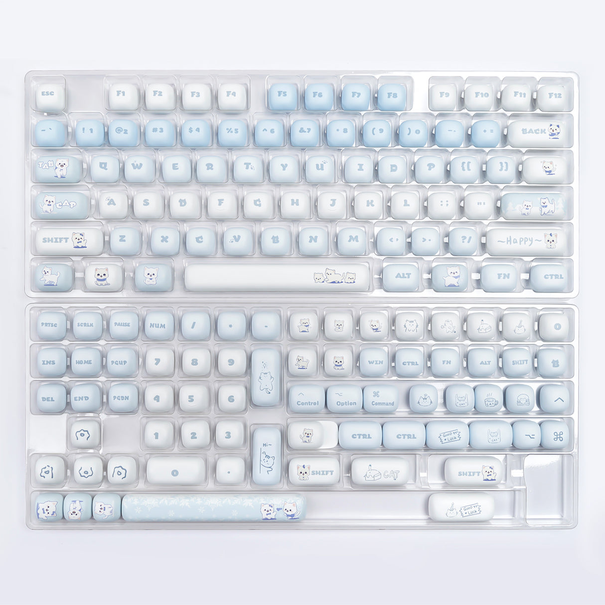 YUNZII Snow Kitty MOG Profile Keycap Set