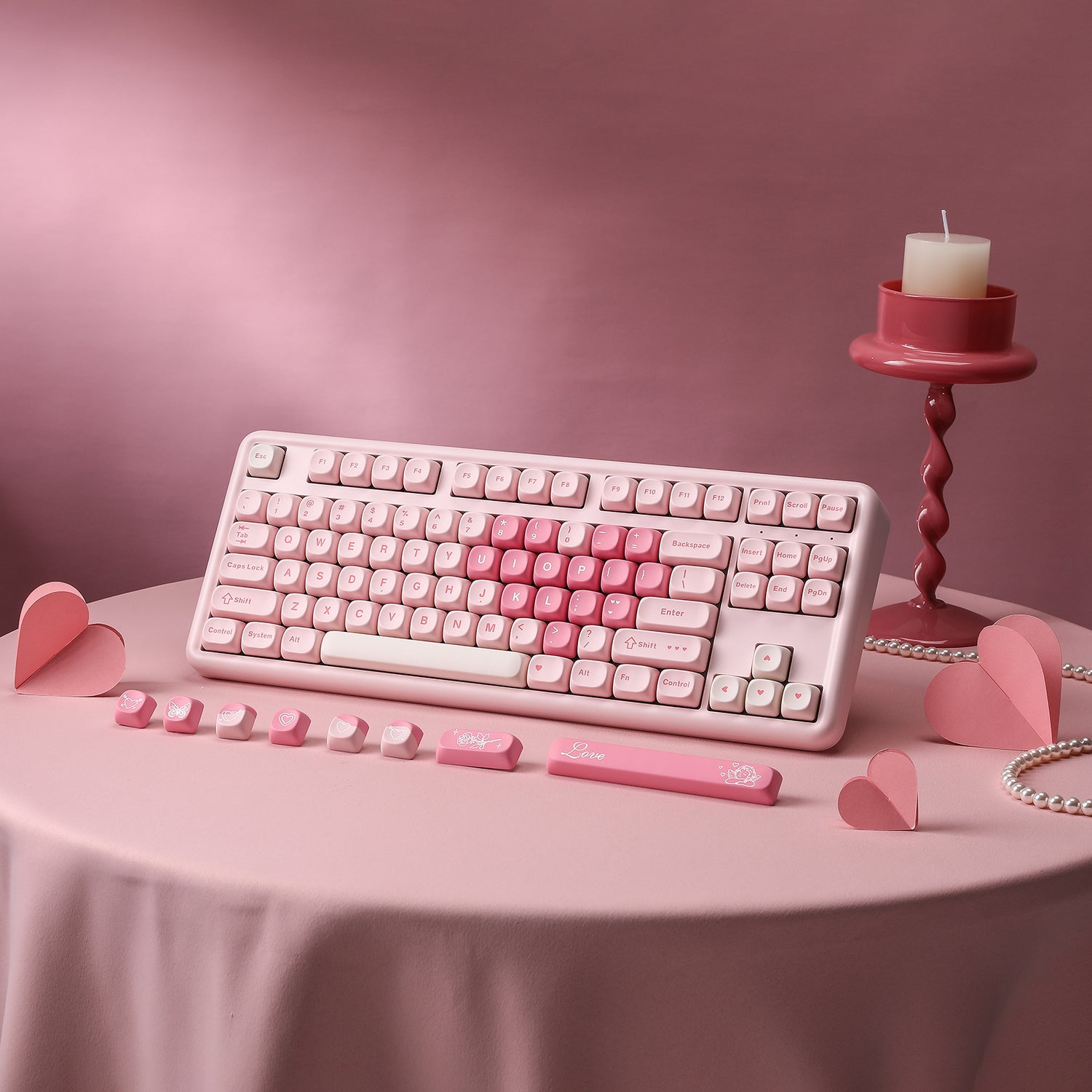 YUNZII B87 Pink QMK/VIA Custom Mechanical Keyboard