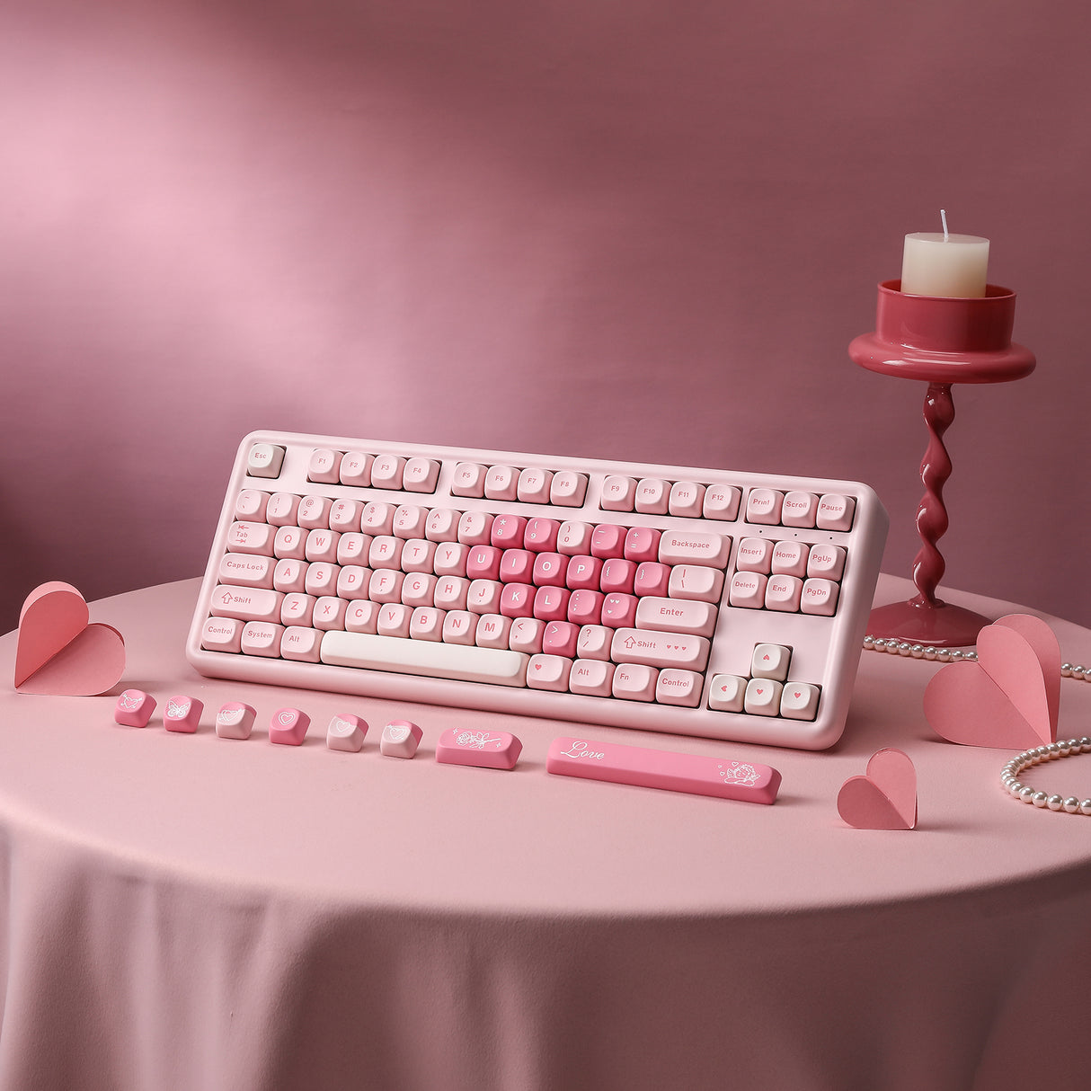 YUNZII B87 Pink QMK/VIA Custom Mechanical Keyboard