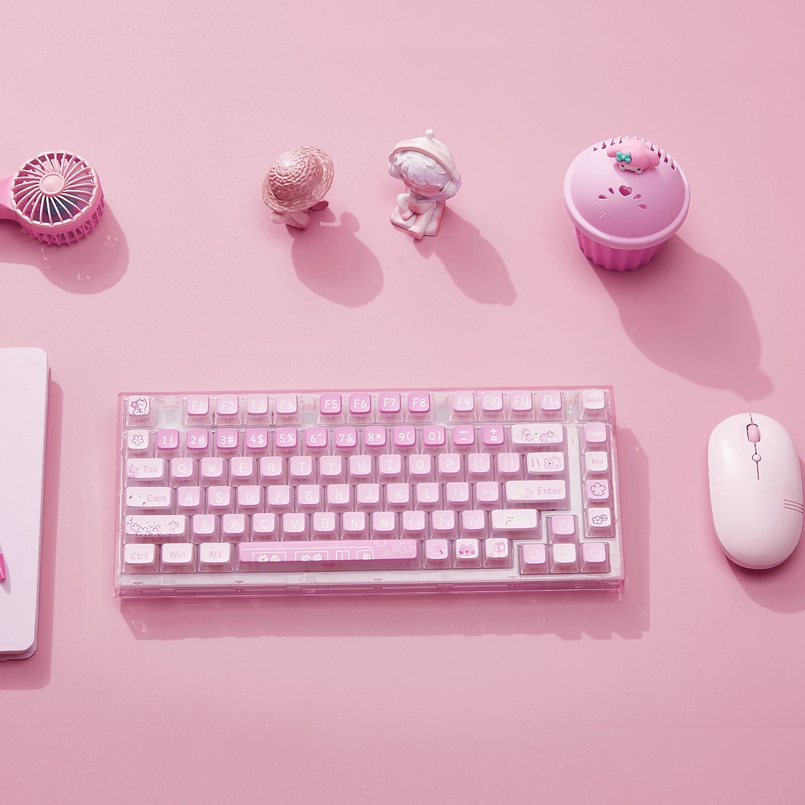 YUNZII X75/X75 PRO Pink 82 Keys Hot Swappable Gasket Transparent Mechanical Keyboard