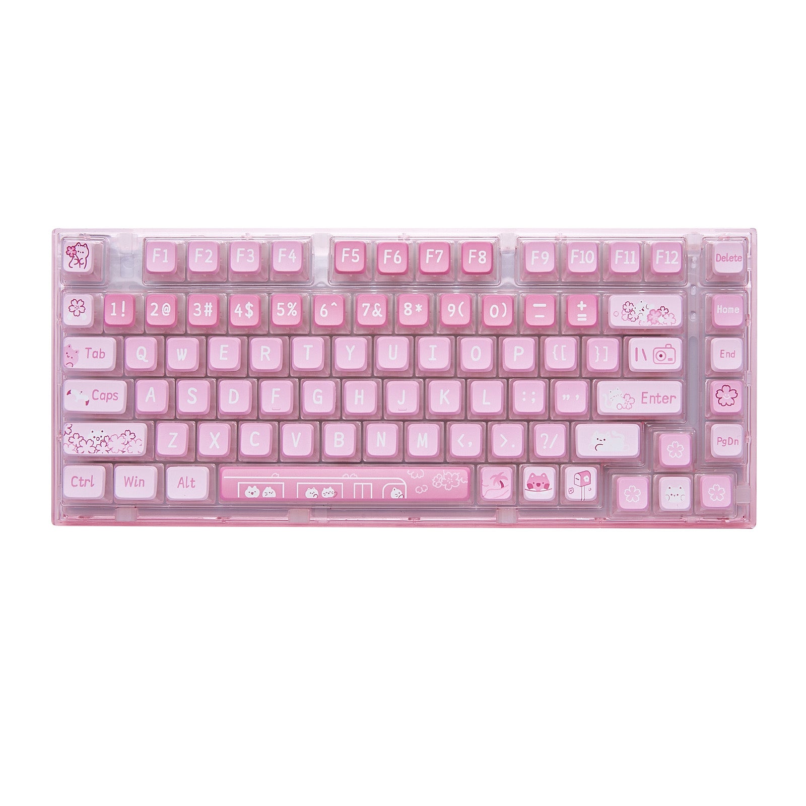 YUNZII X75/X75 PRO Pink 82 Keys Hot Swappable Gasket Transparent Mechanical Keyboard