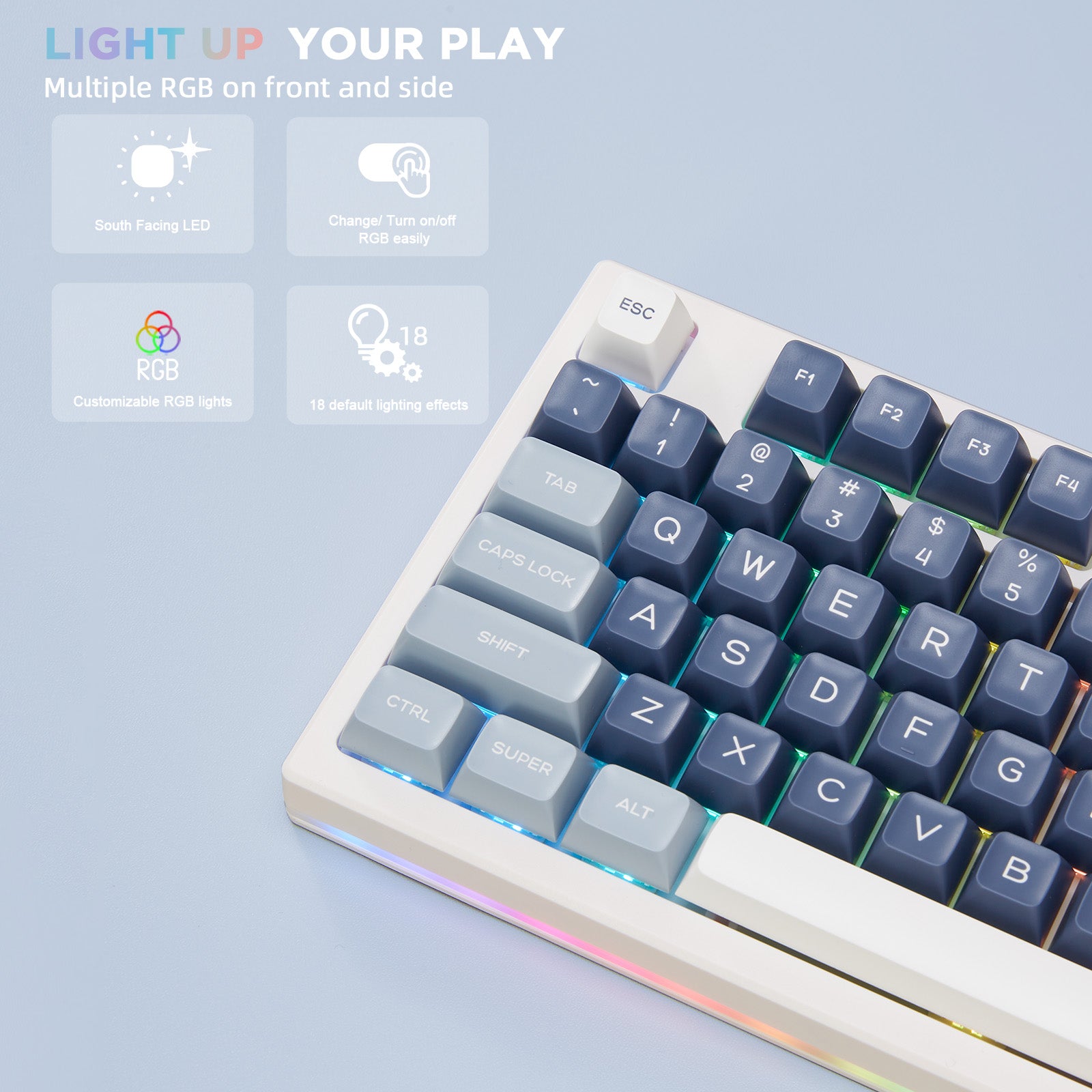 YUNZII YZ75 Pro Blue Wireless Mechanical Keyboard
