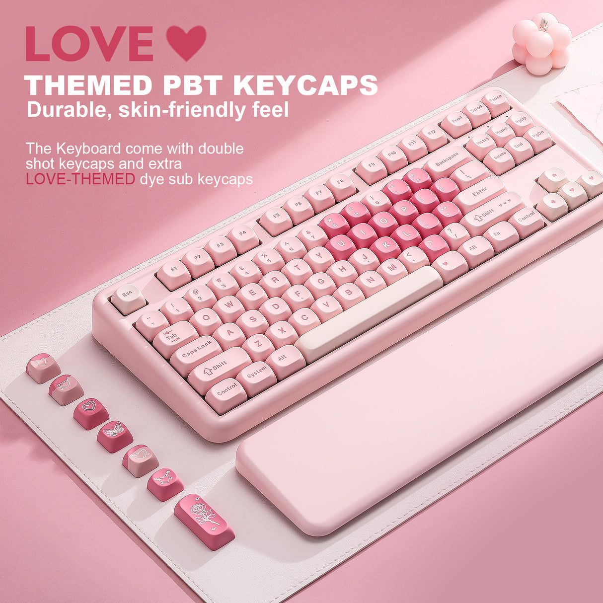 YUNZII B87 Pink QMK/VIA Custom Mechanical Keyboard