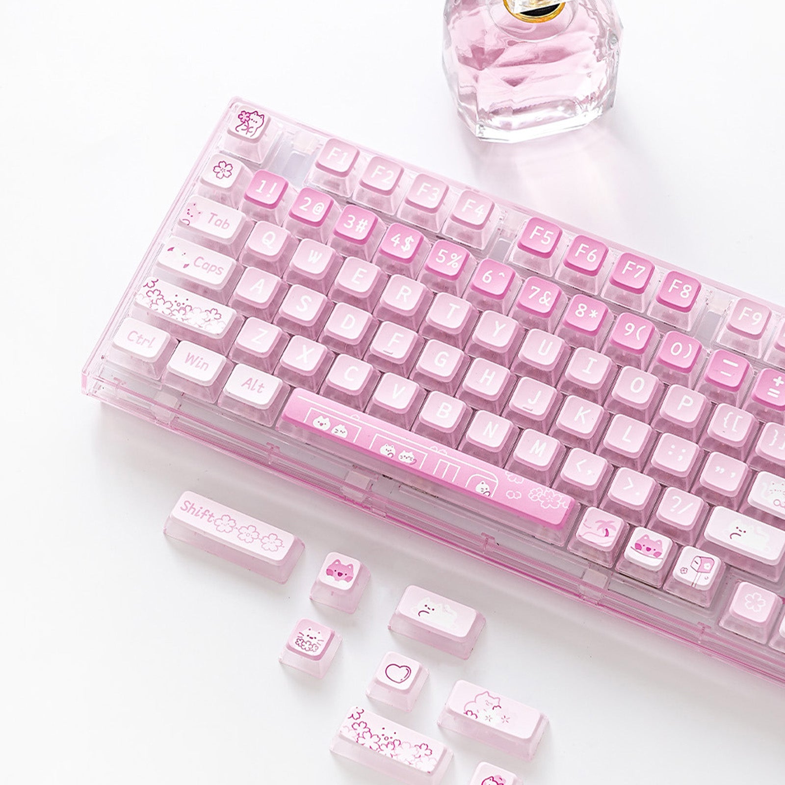 YUNZII X75/X75 PRO Pink 82 Keys Hot Swappable Gasket Transparent Mechanical Keyboard