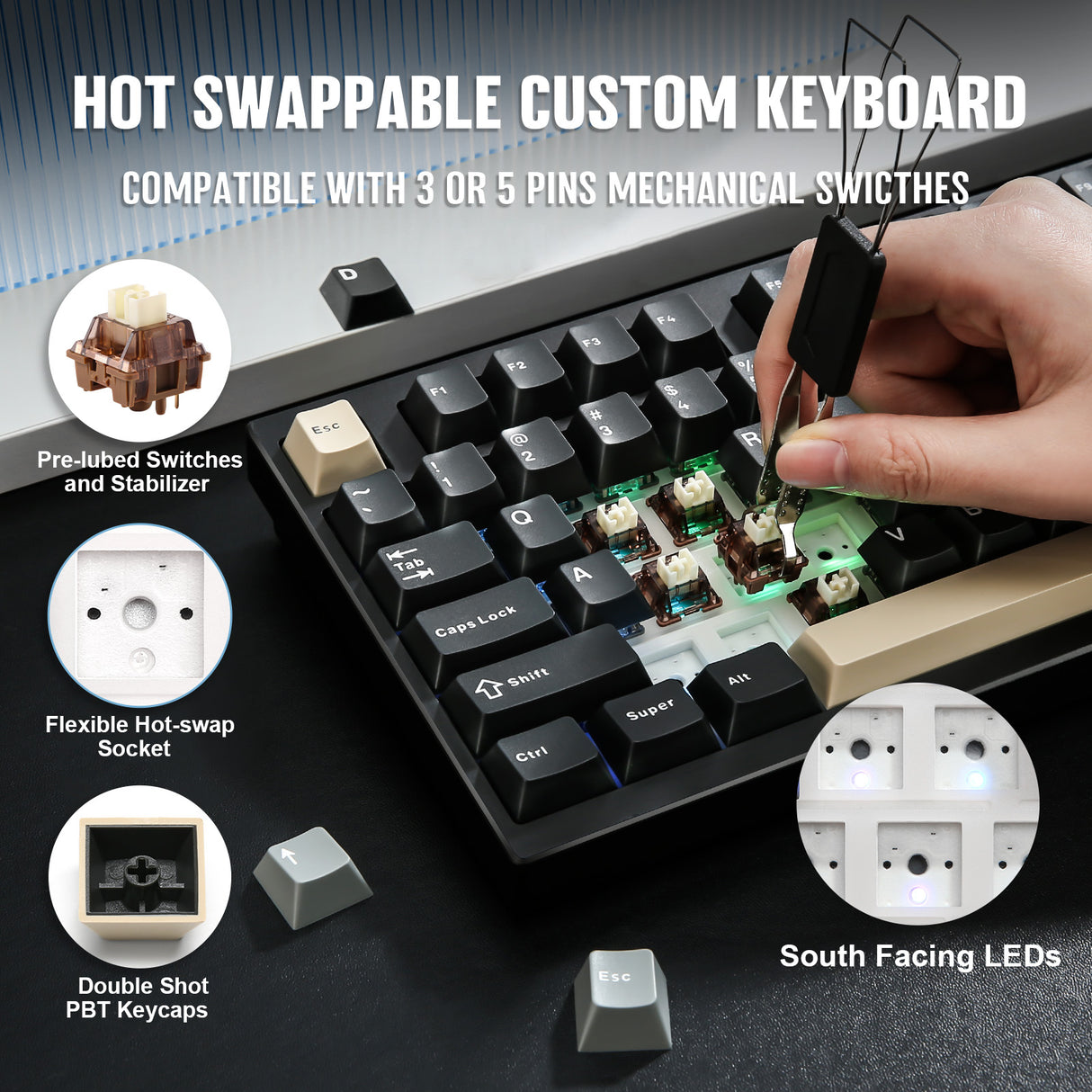 YUNZII AL75 PRO CNC Aluminum Wireless Mechanical Keyboard