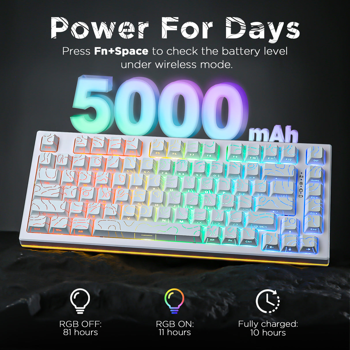 YUNZII RT80 White Line Rapid Trigger 8K Magnetic Keyboard