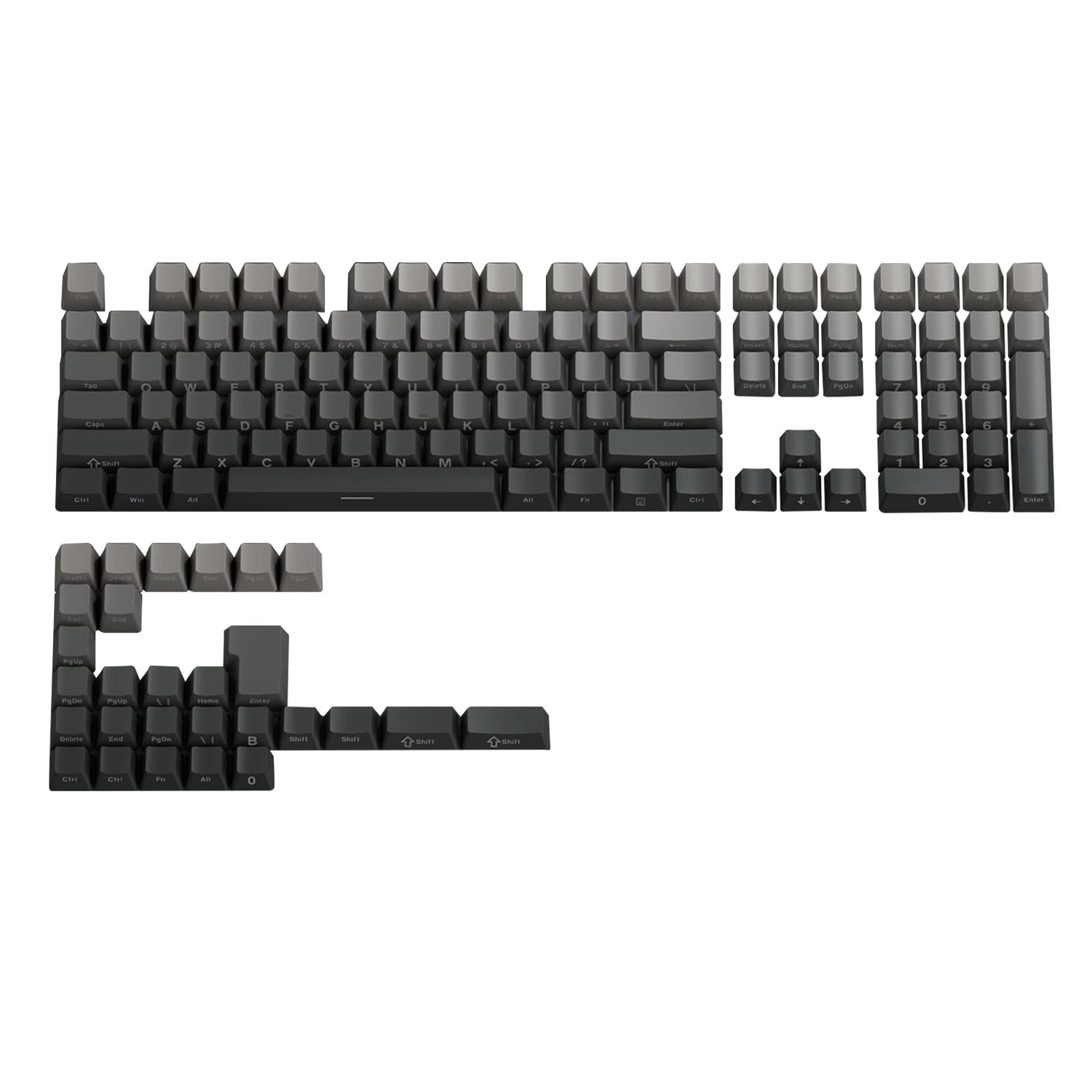 YUNZII Gradient Black Grey Cherry Profile Keycap Set