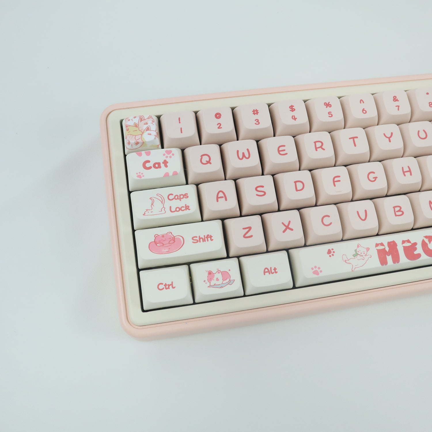 YUNZII Peach Kitty Keycap Set