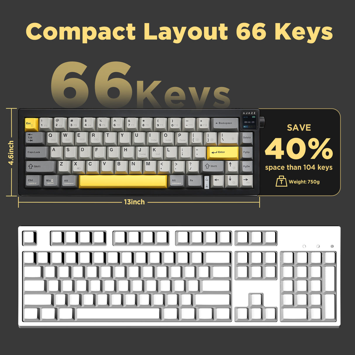 Ajazz AK650 Wireless Mechanical Keyboard