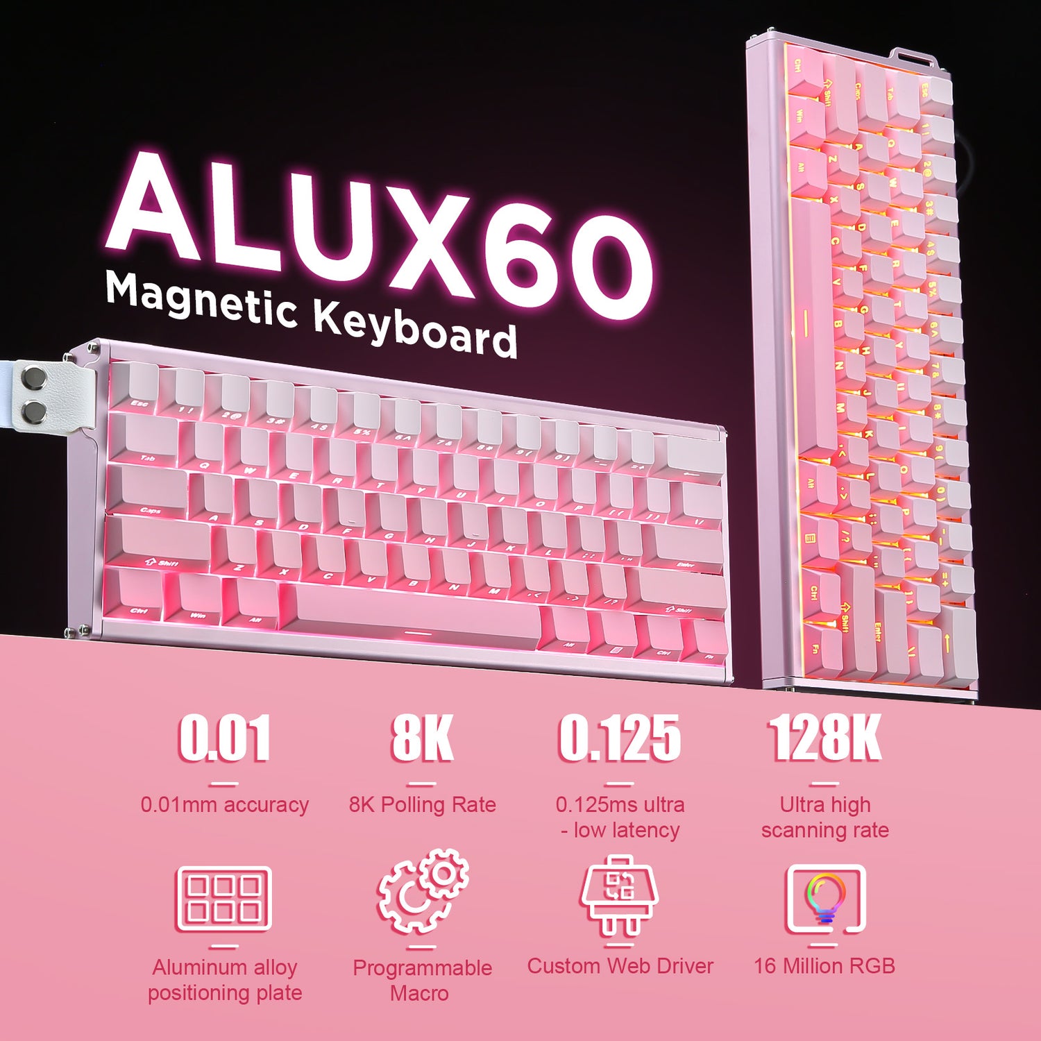 Ajazz ALUX60 Aluminum Rapid Trigger Wired 8K RGB Magnetic Keyboard