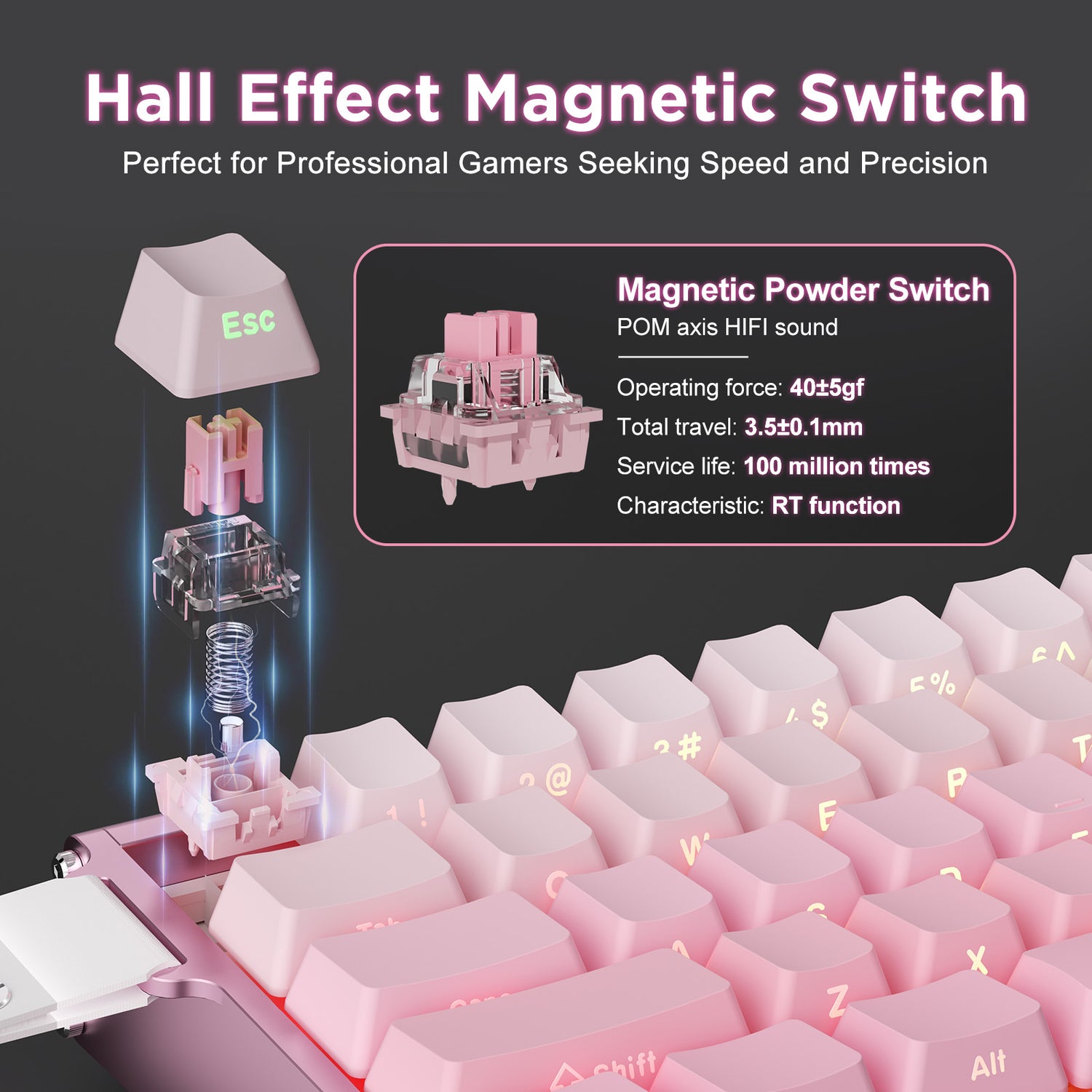 Ajazz ALUX60 Aluminum Rapid Trigger Wired 8K RGB Magnetic Keyboard