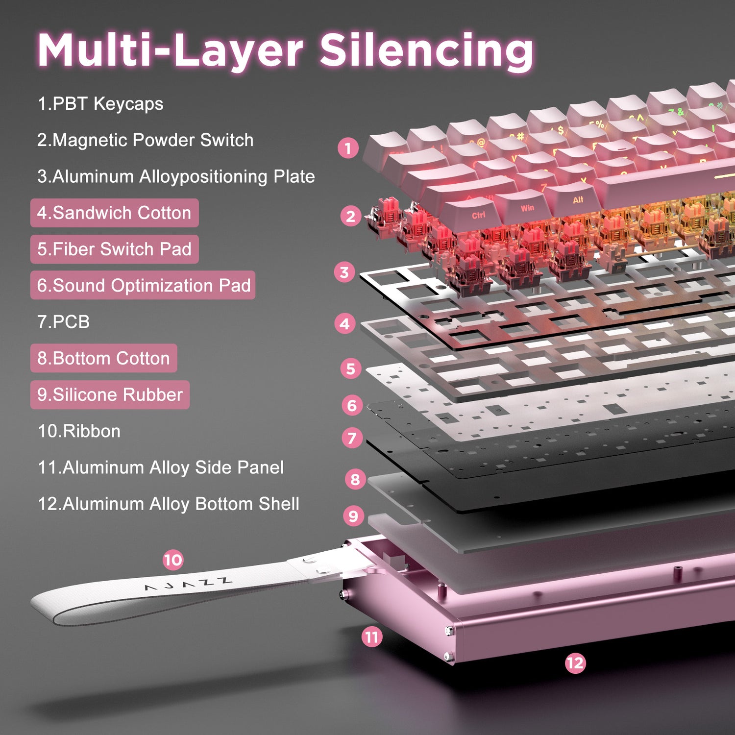 Ajazz ALUX60 Aluminum Rapid Trigger Wired 8K RGB Magnetic Keyboard