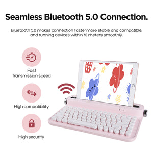 YUNZII ACTTO B305 Wireless Keyboard - Baby Pink