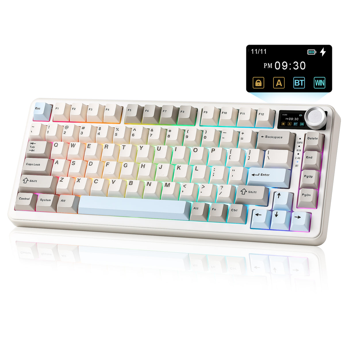 YUNZII B75 PRO MAX QMK/VIA Knob TFT Screen Wireless Mechanical Keyboard