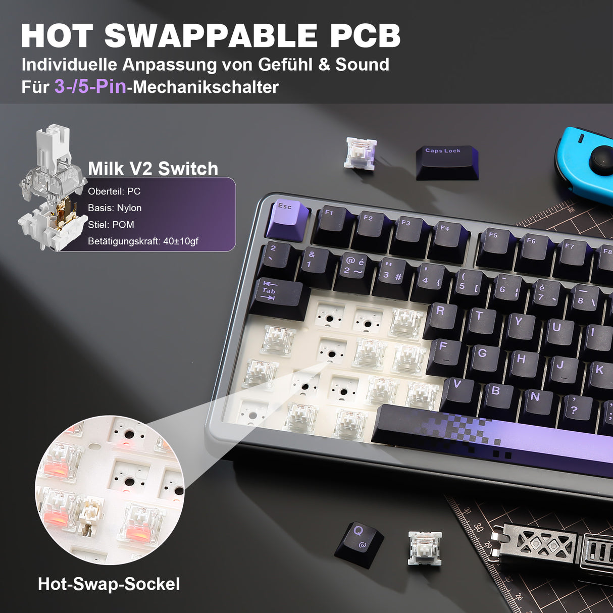 YUNZII B75 Pro Wireless Mechanical Keyboard - ISO Layout