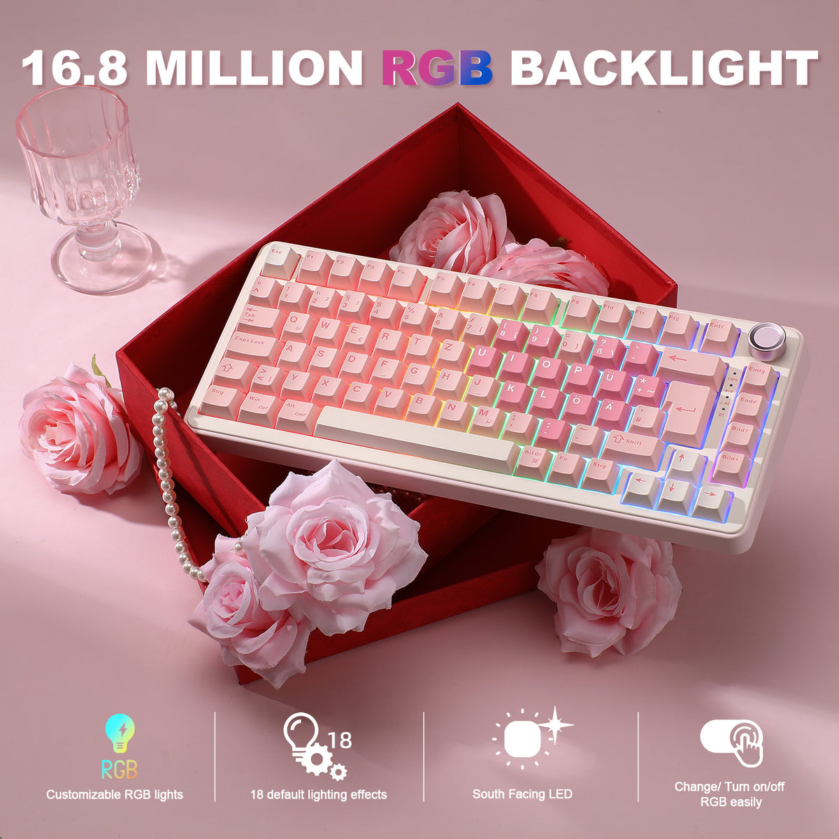 YUNZII B75 Pro DE&FR Wireless Mechanical Keyboard - ISO Layout