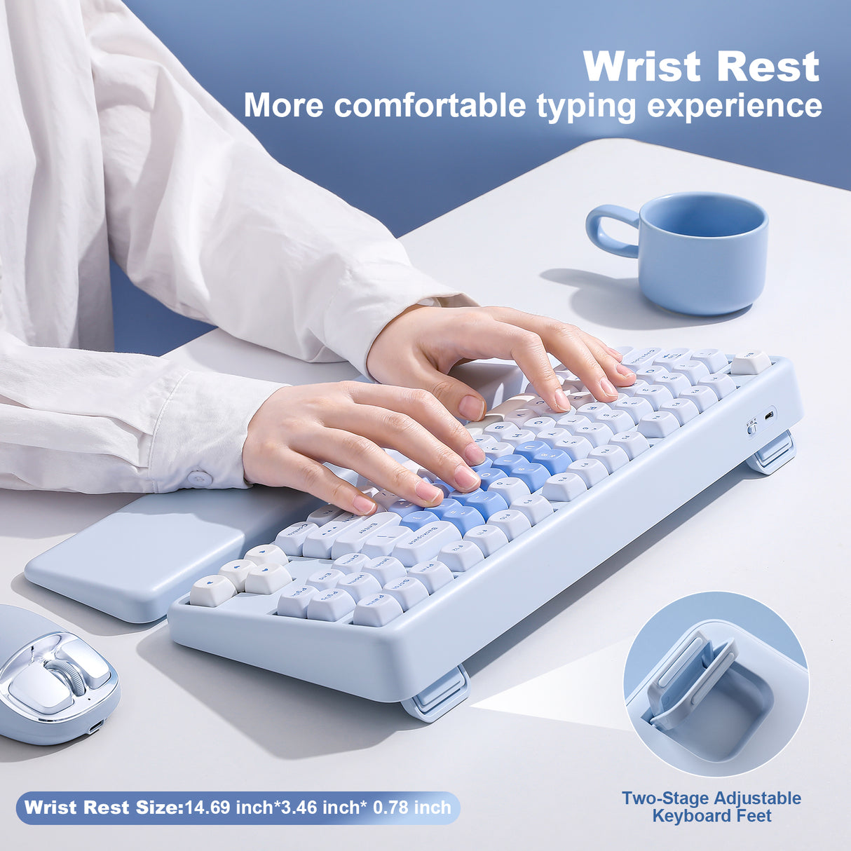 YUNZII B87 Blue Heart QMK/VIA Custom Mechanical Keyboard