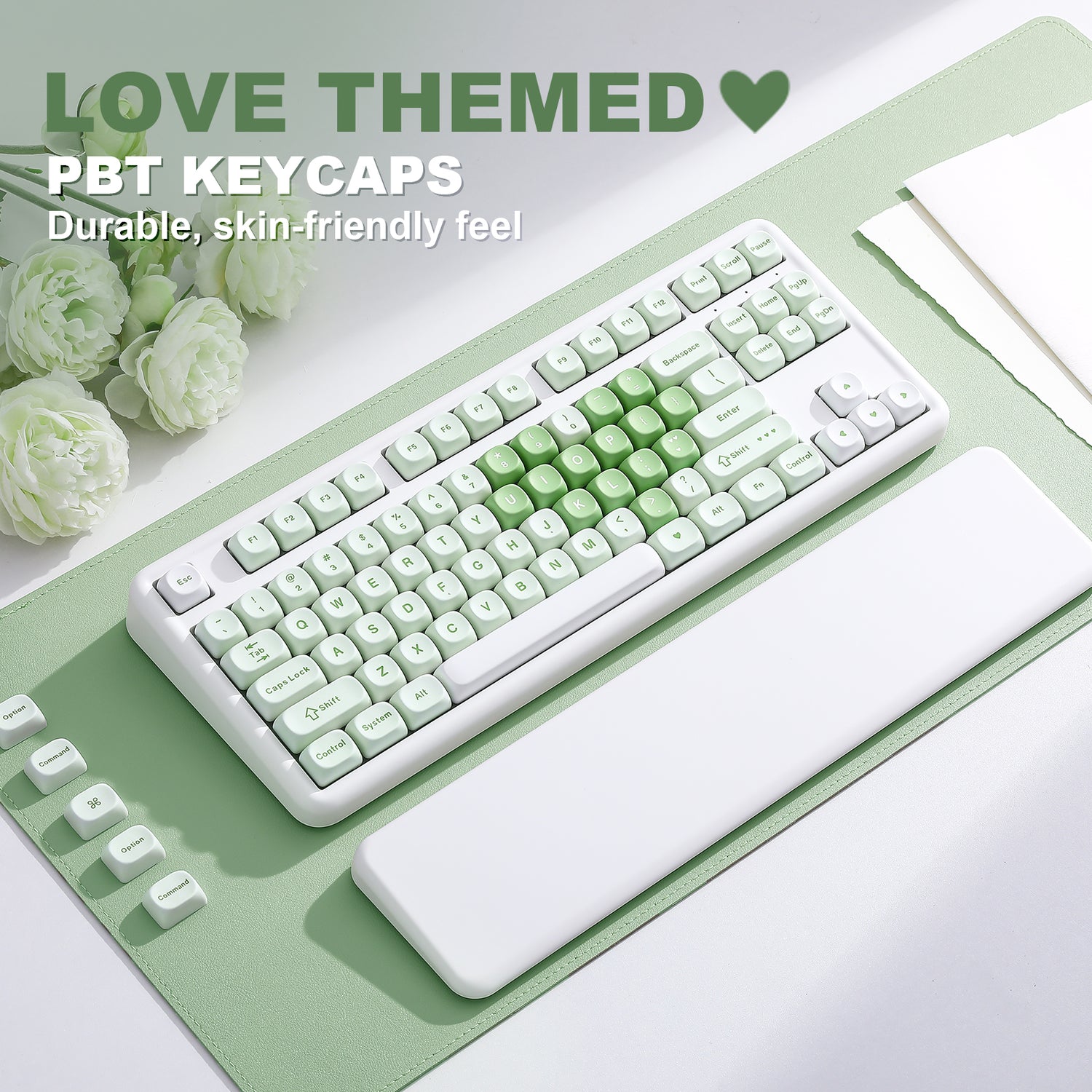 YUNZII B87 Matcha Heart QMK/VIA Custom Mechanical Keyboard