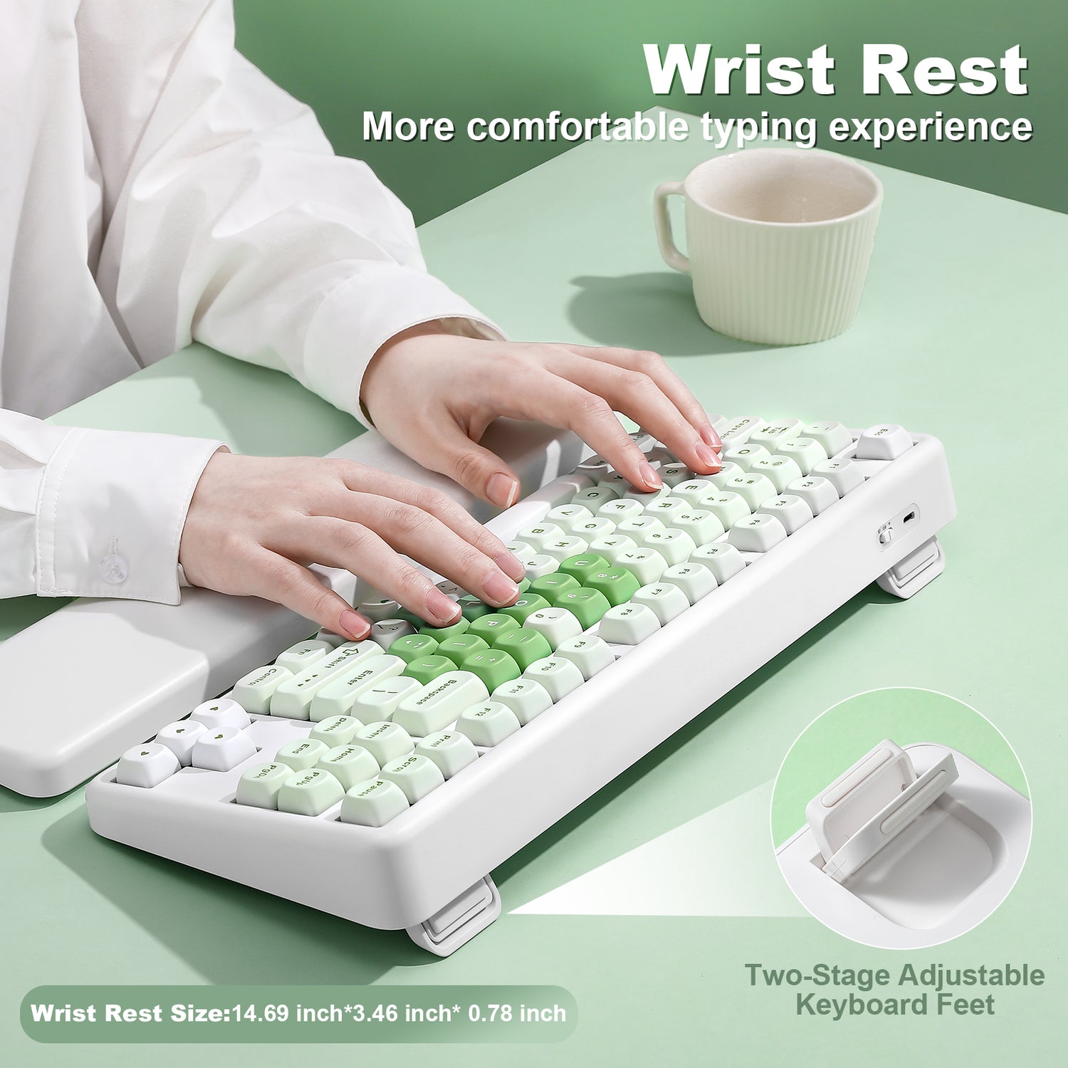 YUNZII B87 Matcha Heart QMK/VIA Custom Mechanical Keyboard