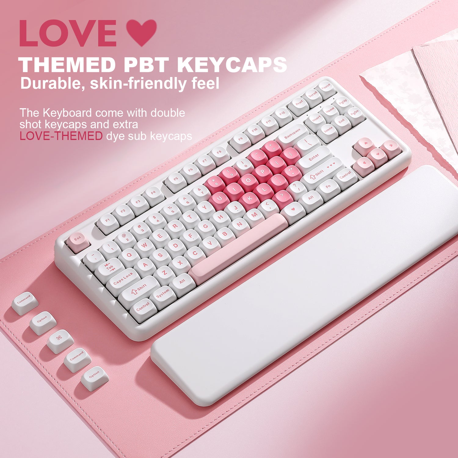 YUNZII B87 White Heart QMK/VIA Custom Mechanical Keyboard