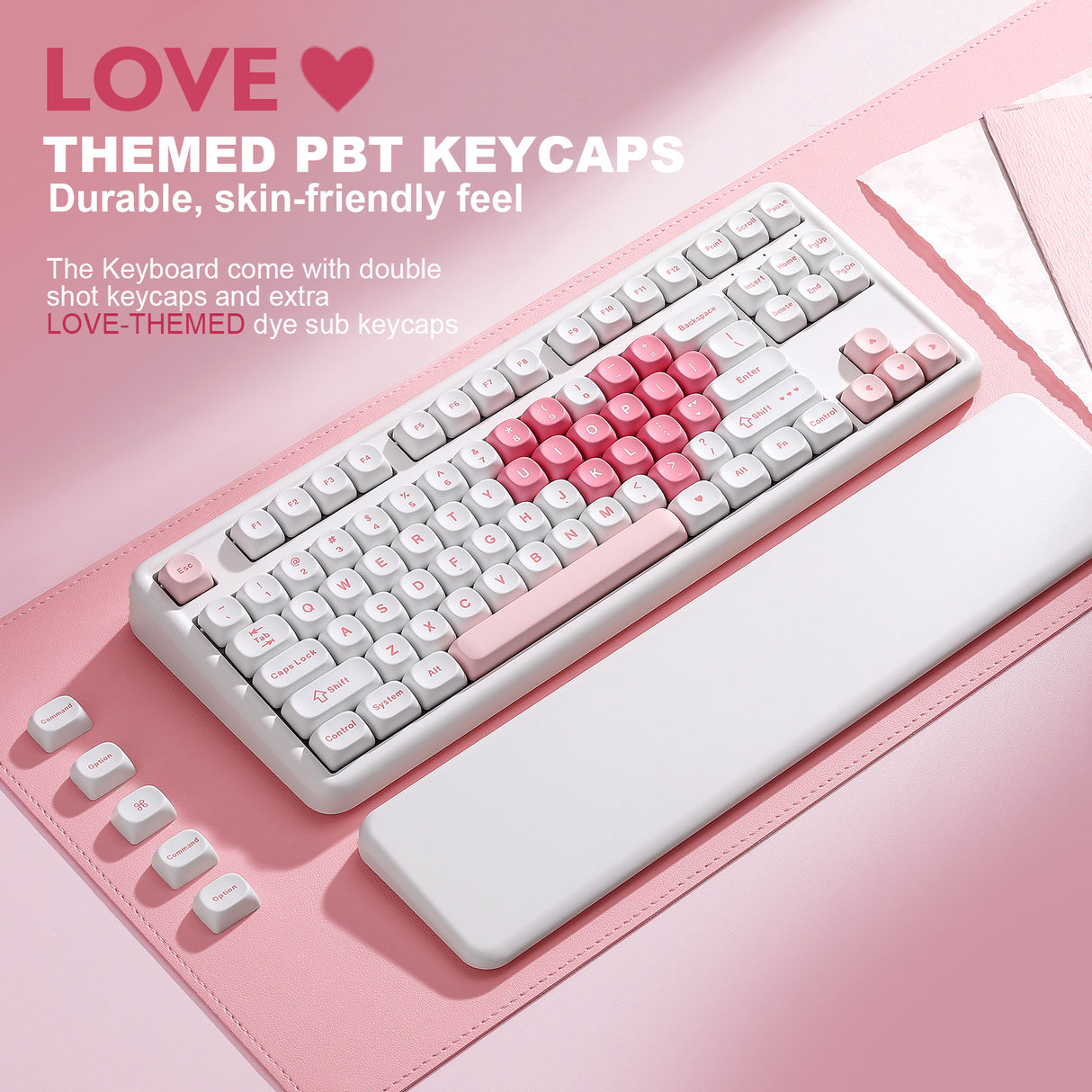 YUNZII B87 White Heart QMK/VIA Custom Mechanical Keyboard