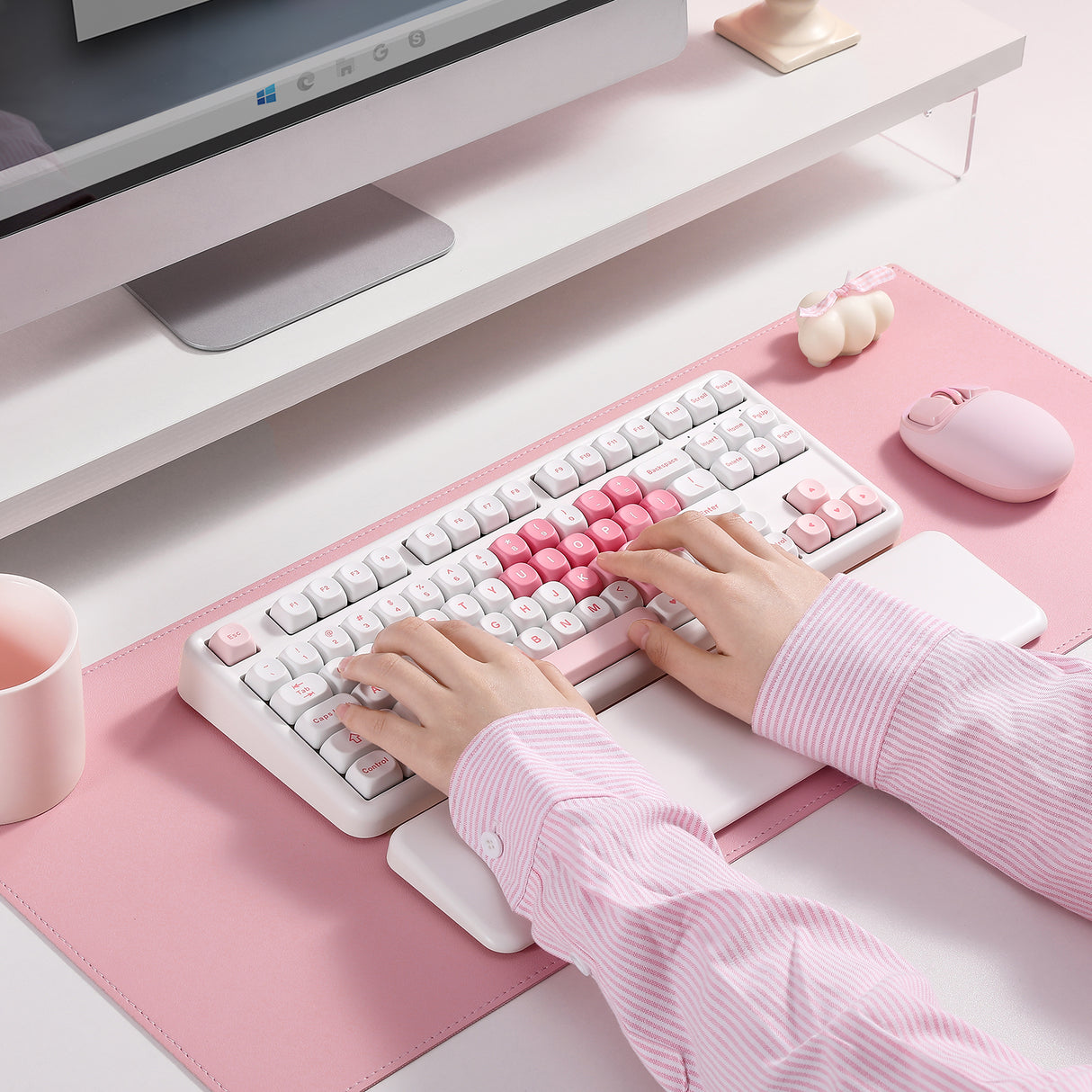 YUNZII B87 White Heart QMK/VIA Custom Mechanical Keyboard