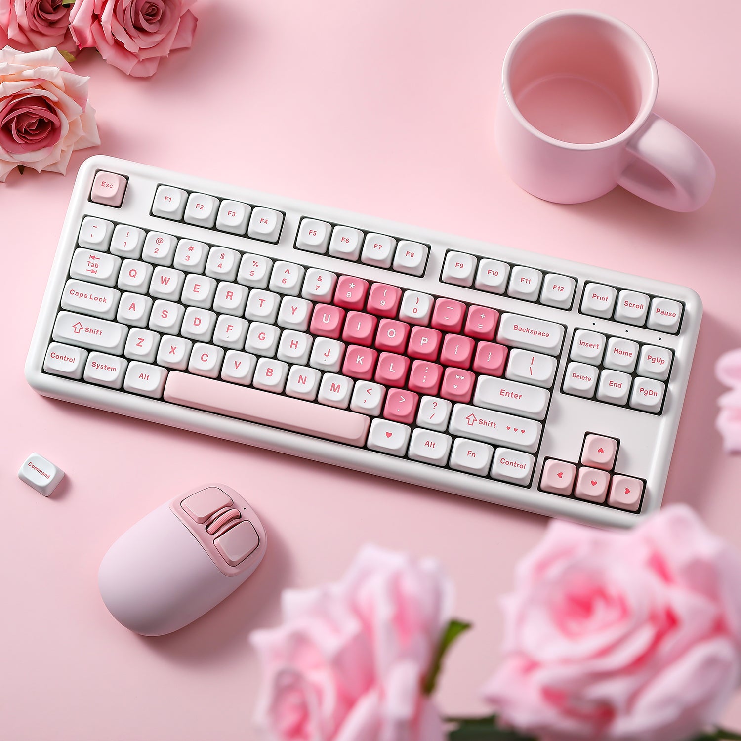 YUNZII B87 White Heart QMK/VIA Custom Mechanical Keyboard