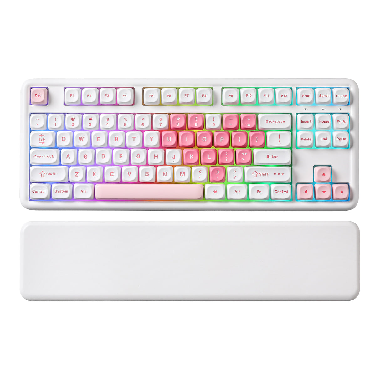 YUNZII B87 White Heart QMK/VIA Custom Mechanical Keyboard