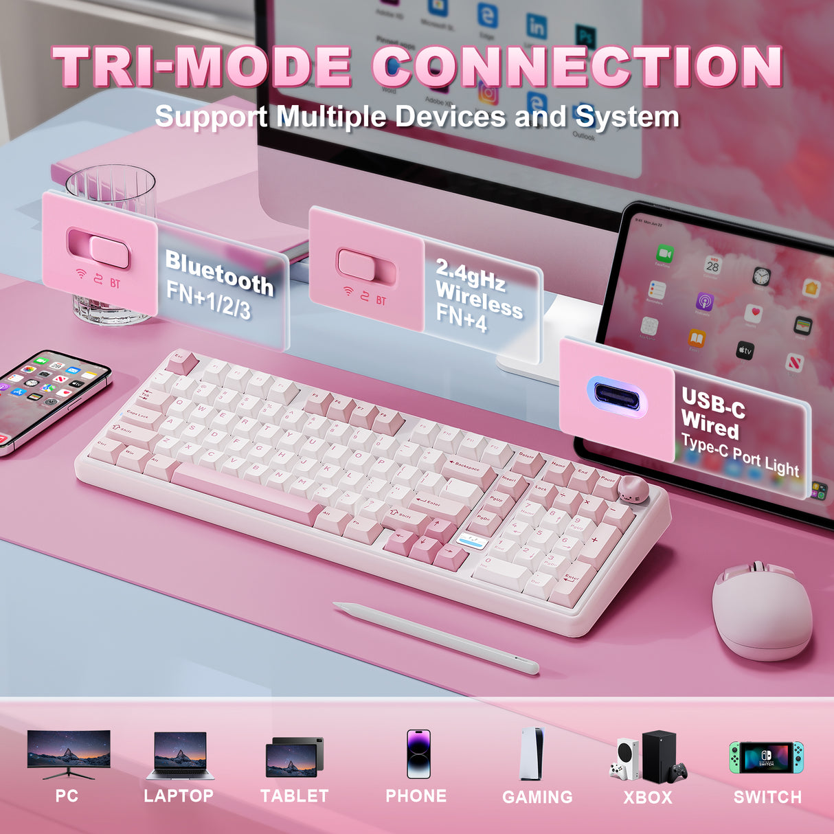 YUNZII B98 PRO QMK/VIA Wireless Mechanical Keyboard