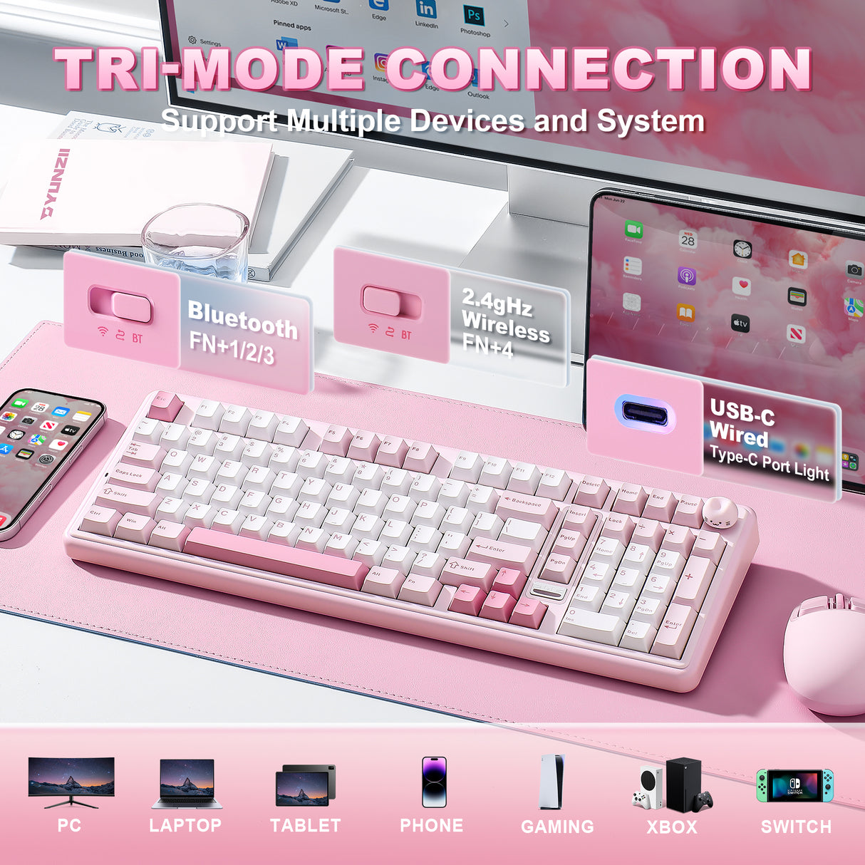 YUNZII B98 PRO QMK/VIA Wireless Mechanical Keyboard