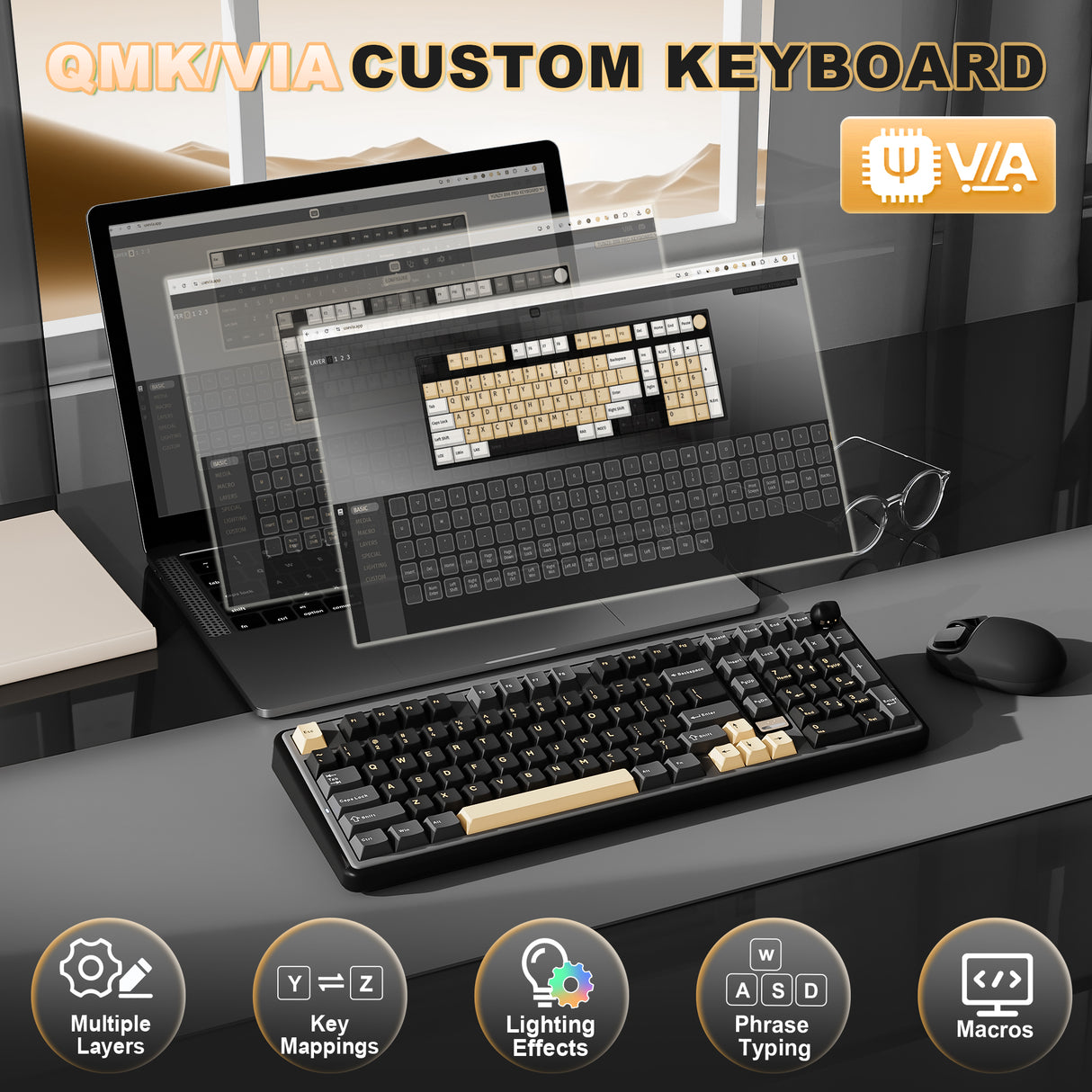 YUNZII B98 PRO QMK/VIA Wireless Mechanical Keyboard