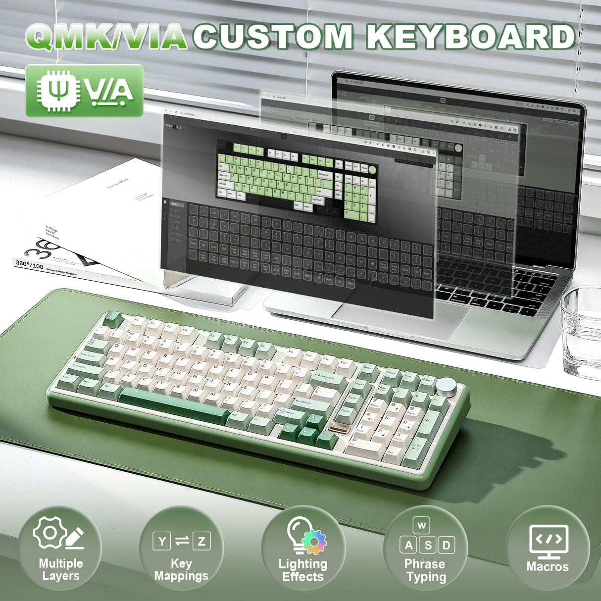 YUNZII B98 PRO QMK/VIA Wireless Mechanical Keyboard