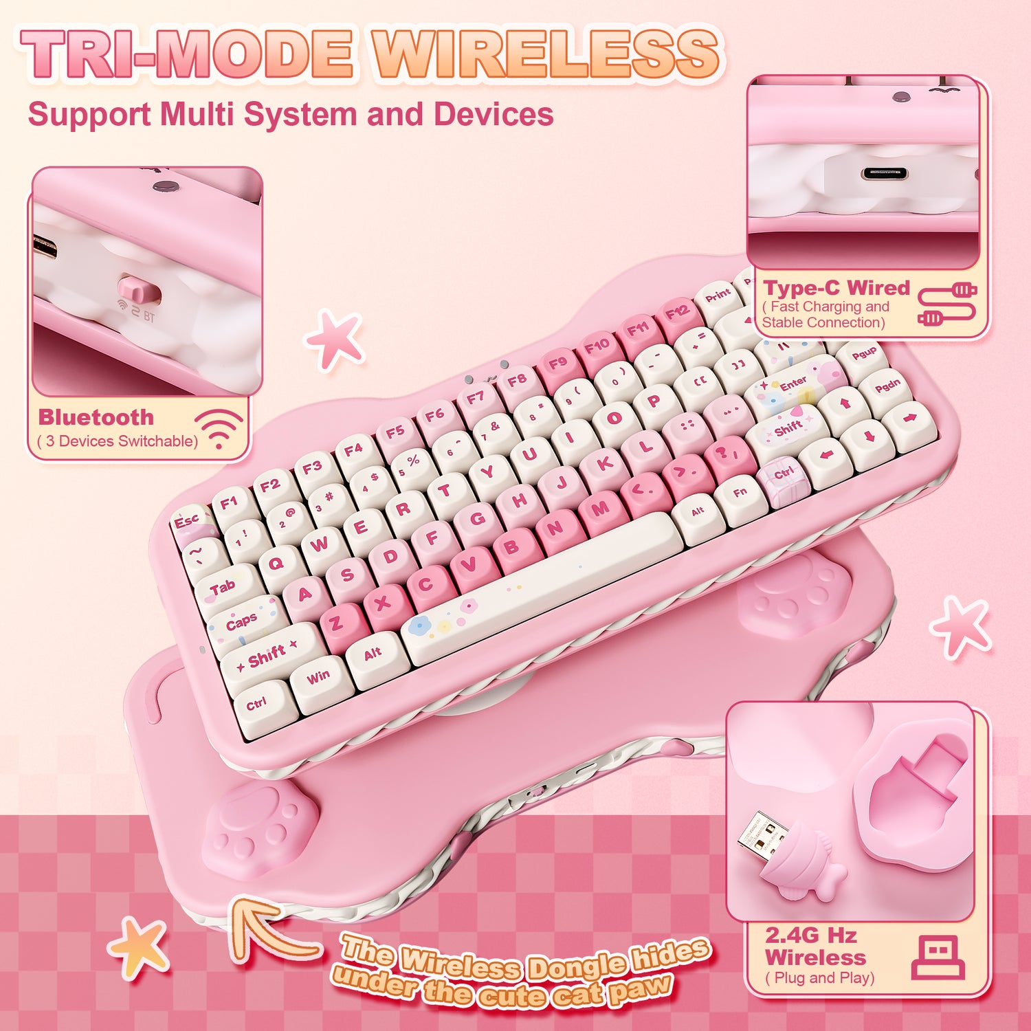 YUNZII C75 Cake Meow Wireless Mechanical Keyboard