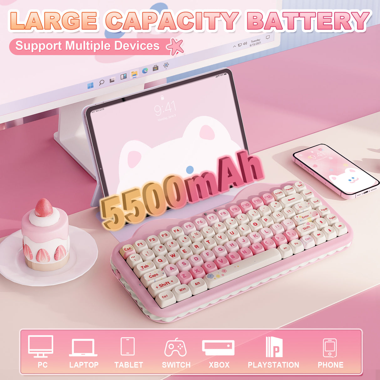 YUNZII C75 Cake Meow Wireless Mechanical Keyboard