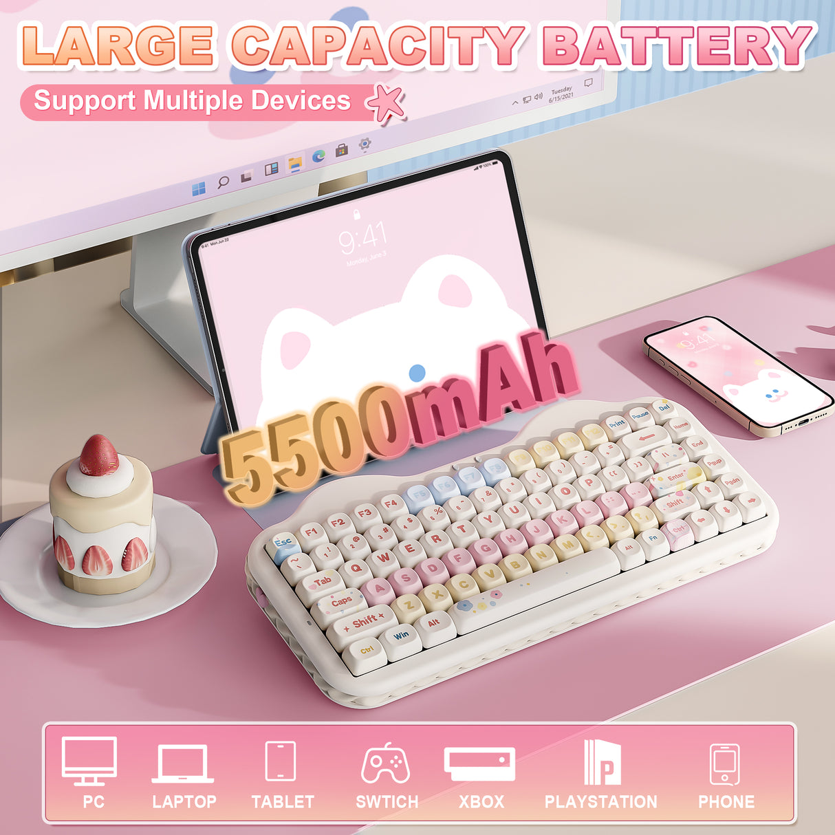 YUNZII C75 Cake Meow Wireless Mechanical Keyboard