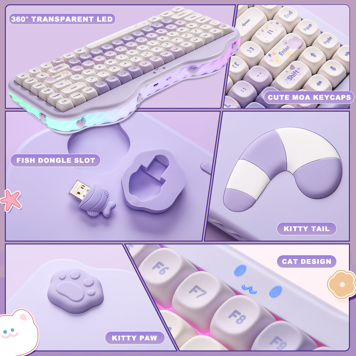 YUNZII C75 Cake Meow Wireless Mechanical Keyboard