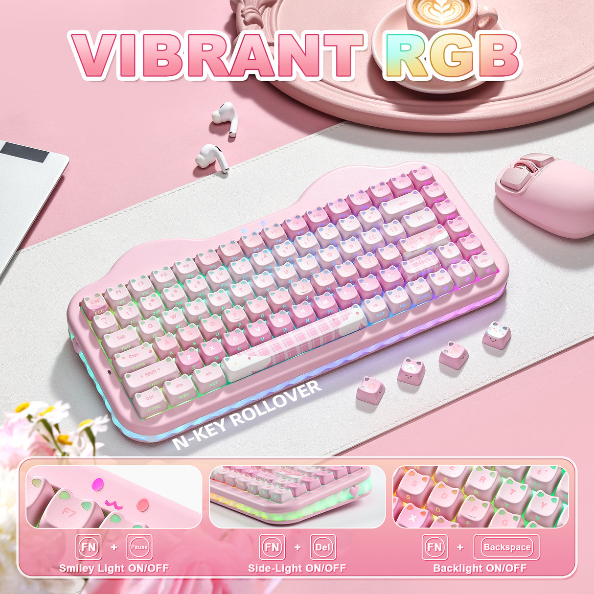 YUNZII C75 MAO Cake Kitten Wireless Mechanical Keyboard
