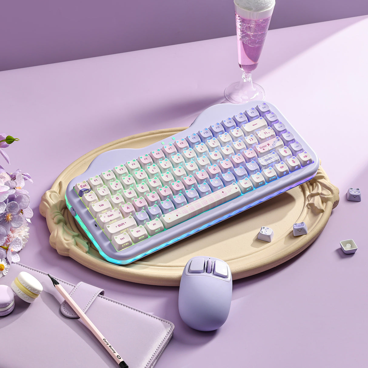 YUNZII C75 MAO Cake Kitten Wireless Mechanical Keyboard