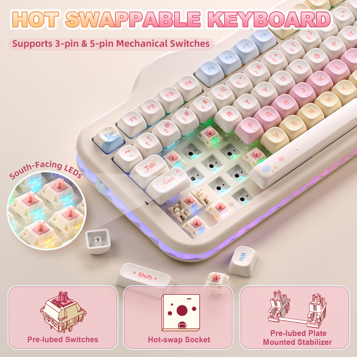 YUNZII C98 Cake Meow Wireless Mechanical Keyboard