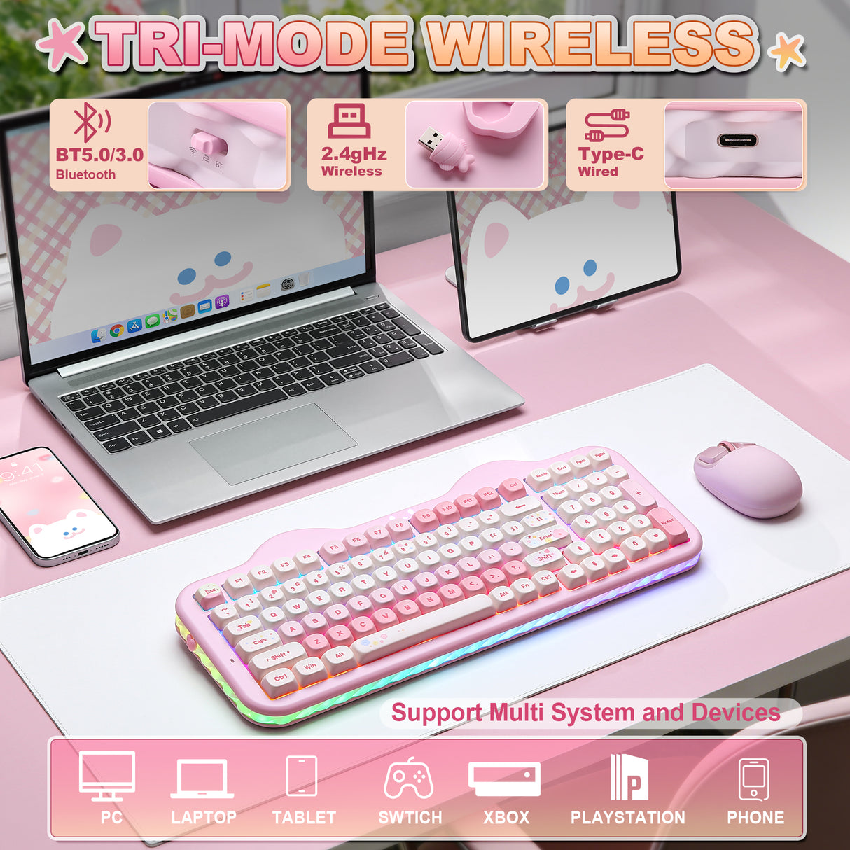 YUNZII C98 Cake Meow Wireless Mechanical Keyboard
