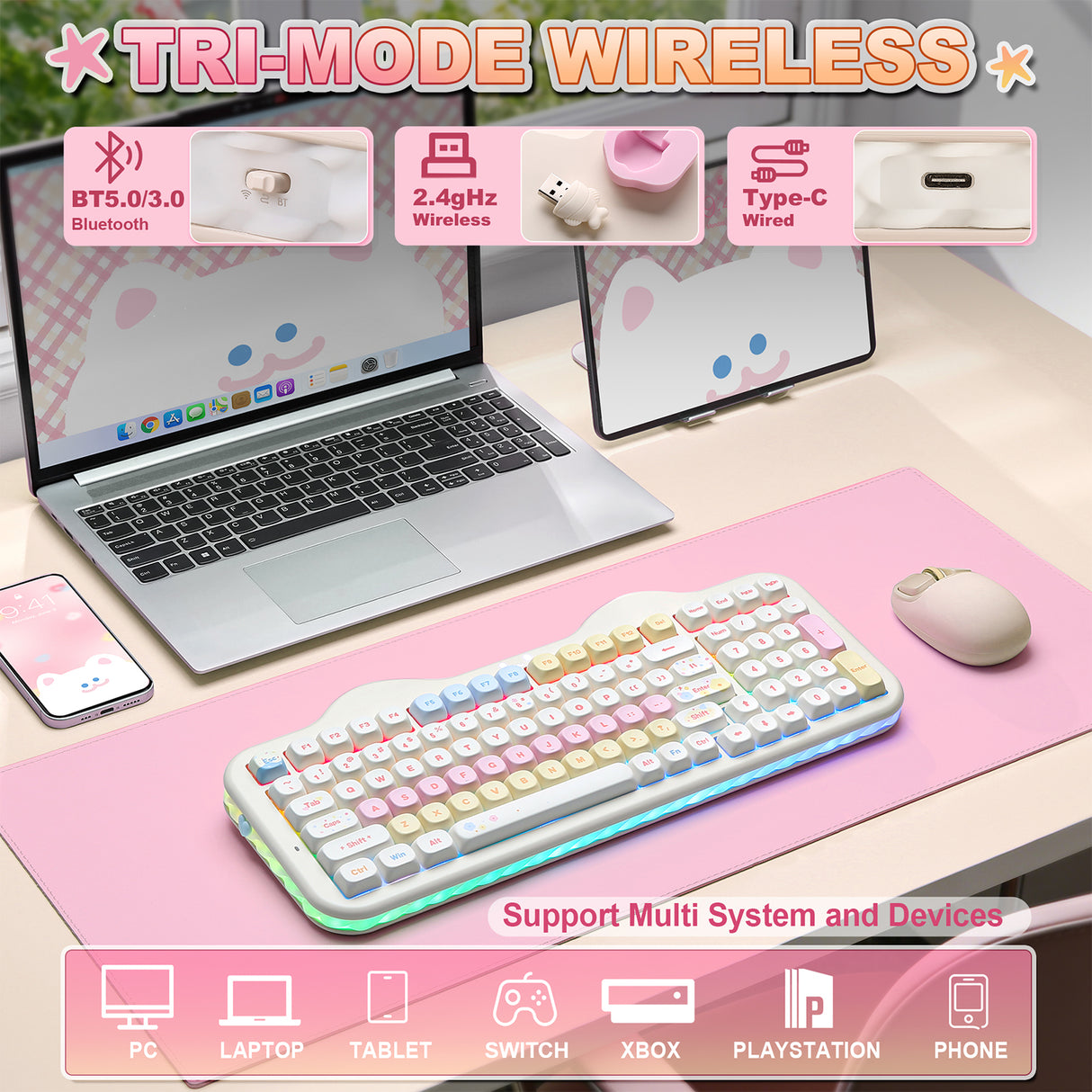 YUNZII C98 Cake Meow Wireless Mechanical Keyboard
