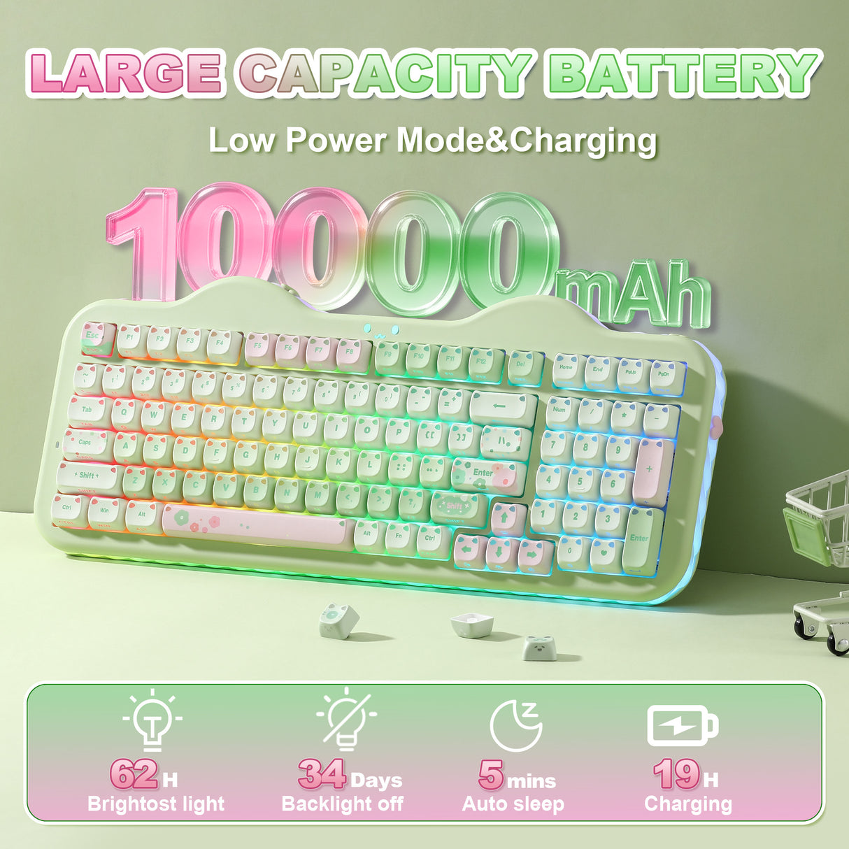 PRE-ORDER YUNZII C98 MAO Cake Kitten Wireless Mechanical Keyboard
