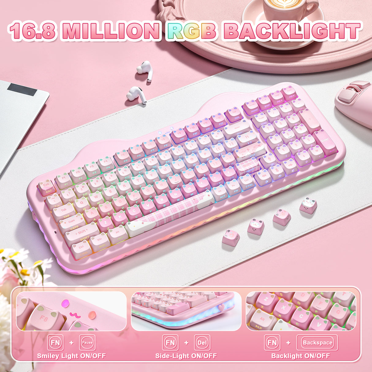 PRE-ORDER YUNZII C98 MAO Cake Kitten Wireless Mechanical Keyboard
