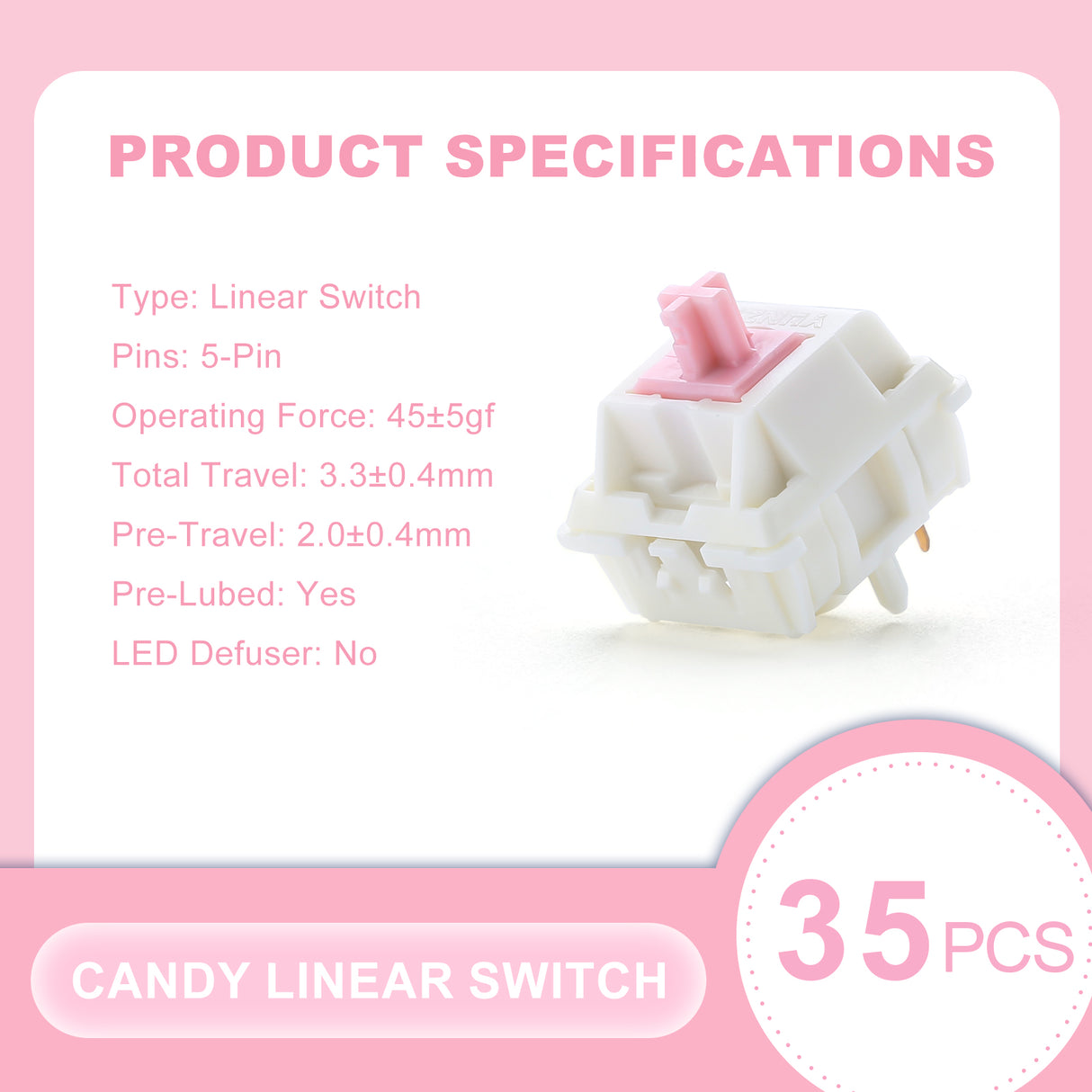 YUNZII Candy Linear 5-Pin Mechanical Switch