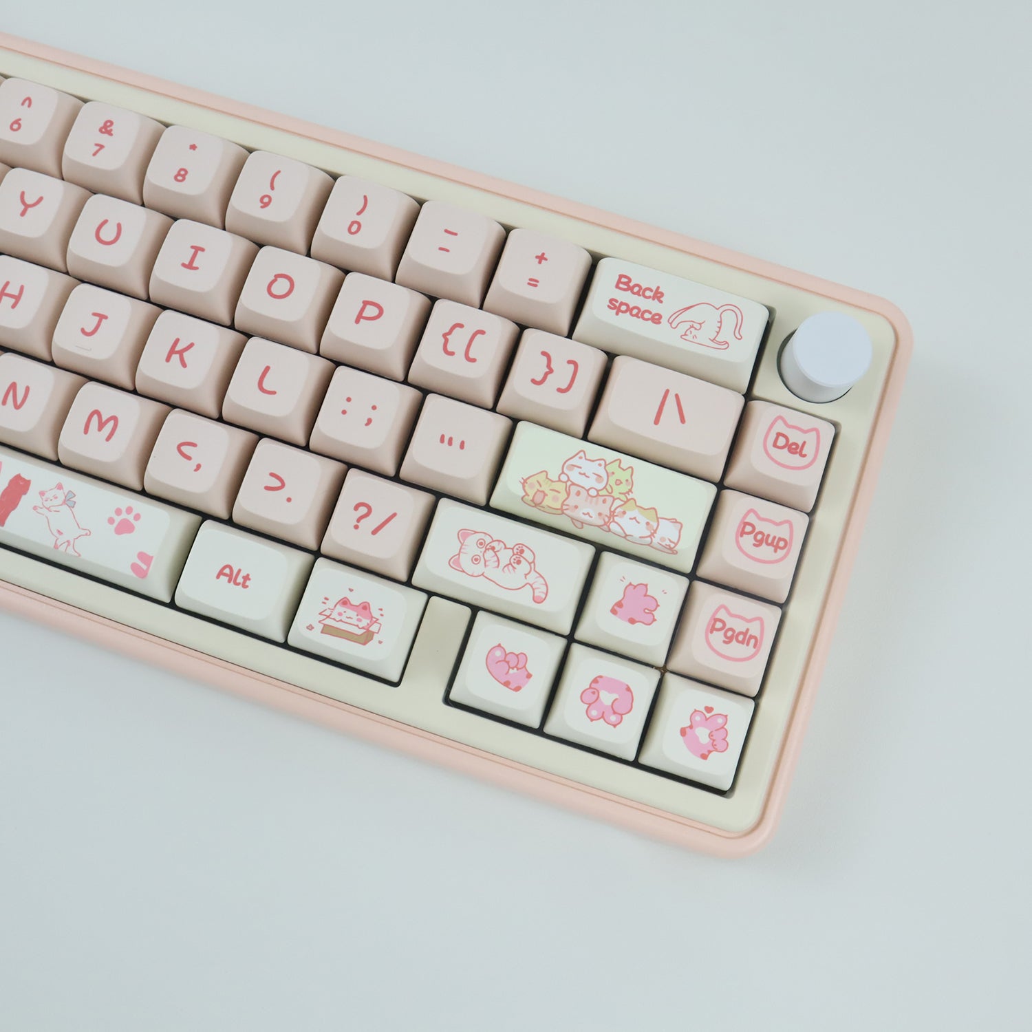 YUNZII Peach Kitty Keycap Set