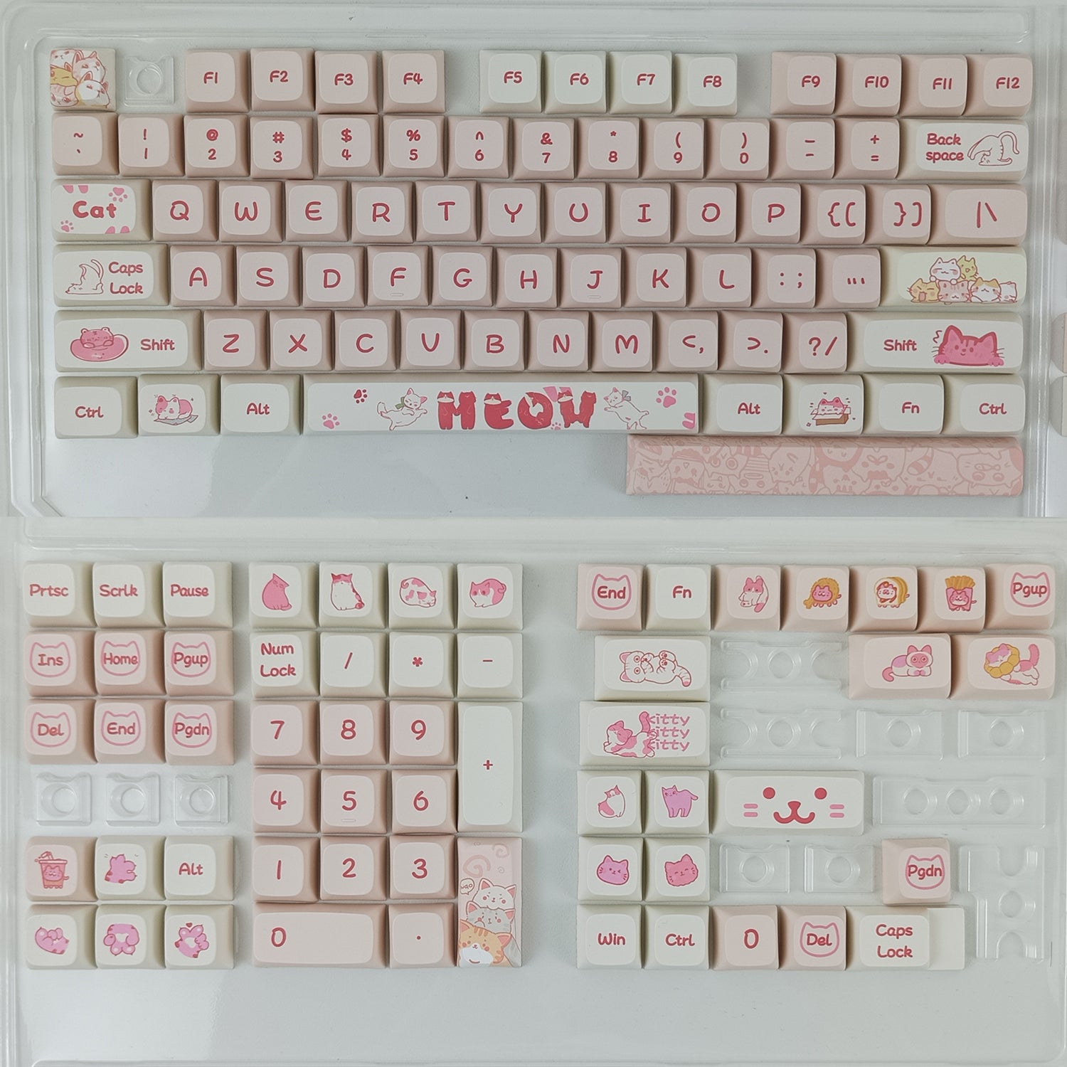 YUNZII Peach Kitty Keycap Set