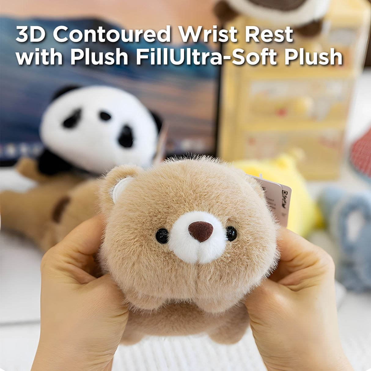 YUNZII Fluffy Animals Small Palm Rest Ornaments