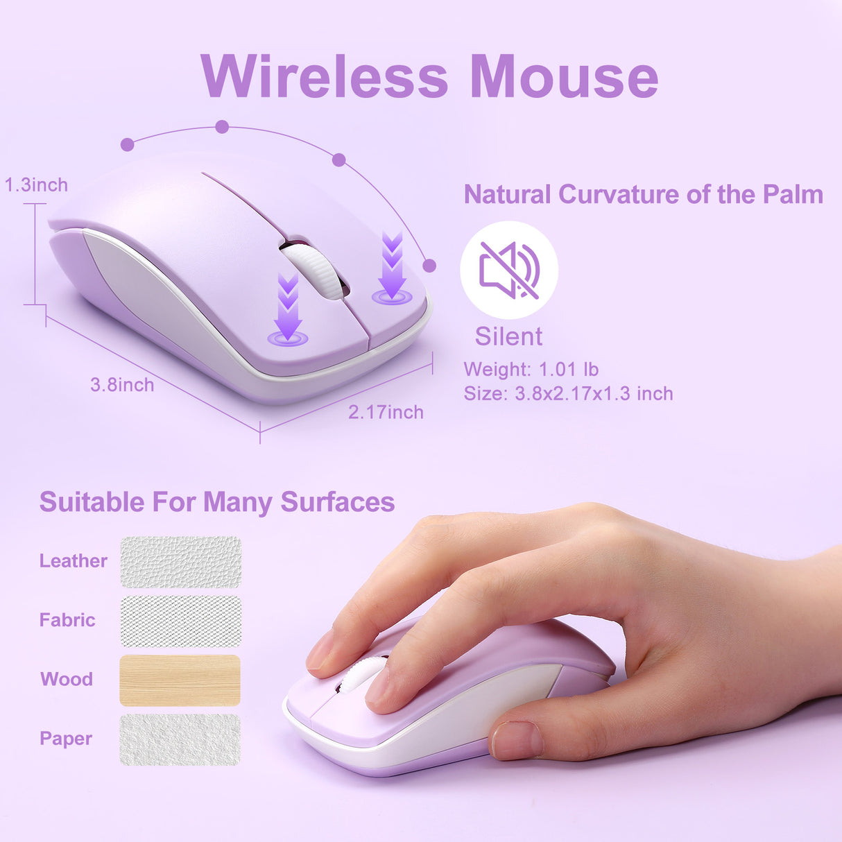 MIKIBY i68 Wireless Membrane Keyboard and Mouse Set